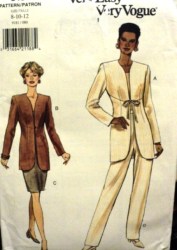 9181  EZ VOGUE LINED TIE OR NOT JACKET,SKIRT,PANTS PATTERN 8-12