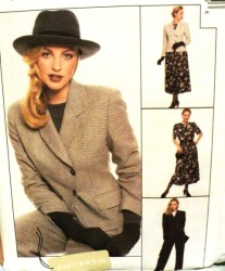 7954 LINED NY JACKET,SS TOP, PANTS, FLARE SKIRT PATTERN 12,14,18