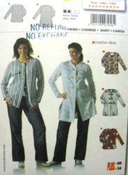 7958 EZ BURDA BOXY L.S. BUTTON SHIRT LENGTHS PATTERN 18-34