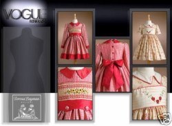 7958 VOGUE GIRLS SMOCKED FLARE YOKE TIED DRESS PATTERN 5-6X