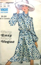 7959 EZ VOGUE 1970 SWING TENT DRESS, COWL NECK PATTERN, BELT PATTERN 14