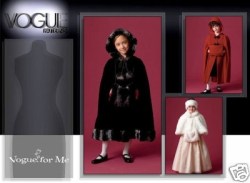 7959 VOGUE GIRL CAPELET,  LONG CAPE, HOOD, MUFF, HEADBAND PATTERN 3-6