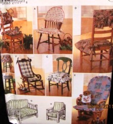 7966 SIMPLICITY CHAIR BACK COVER, SEAT CUSHION PAD, FUTON,GLIDER COVERS PATTERN