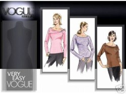 7967 EZ VOGUE PULLOVER KNIT TOP COLLAR OR NOT PATTERN 6-20