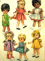 7971 15'' STAR BRIGHT 1968 DOLL DRESS,PANTIES,PINAFORE PATTERN