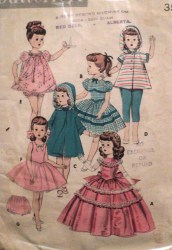 7975 BUTTERICK 1950s 19 1/2'' FASHION DOLL COAT ,HOOD, NITIE, UNDIES, PANTS PATTERN
