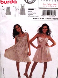 7983 BURDA CUTEST SWING DRESS STRAPS OR NOT PATTERN 6-18 NEW