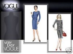 7992 EZ VOGUE STRETCH KNIT GATHERED DRESS PATTERN 6-12,14-20