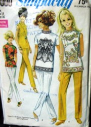 8000 68 OVRBLOUSE SLVS OR NOT, STOVEPIPE PANTS PATTERN 14,10