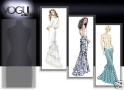 8003 VOGUE LONG MERMAID RUFFLE SKIRT, OVERSKIRT PATTERN 12-16