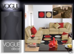 8010 VOGUE SECTIONAL SOFA, OTTOMAN SLIPCOVERS, PILLOW PATTERN
