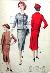 8014 50S BACK TAB BOX SUIT 2 SKIRT BACK PLT OR NOT PATTERN 14 34