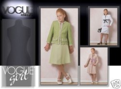 8018 VOGUE  GIRLS STRAIGHT -FLARE SKIRT, JACKET PATTERN 7-10