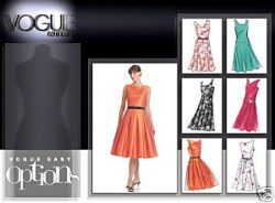 8020 VOGUE SLEEVELESS  FLARE PLEAT DRESS PATTERN 6-10,12-16,18-22