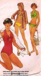 8028 SIMPLICITY STRETCH BIKINI, BATHING SUIT, HOODI COVER UP 77 PATTERN 10; 12; 14,16 choice