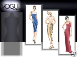 8030 VOGUE LO BACK DRAPE,SLEEVELESS DRESS LENGTHS PATTERN 6-22 3 SZS