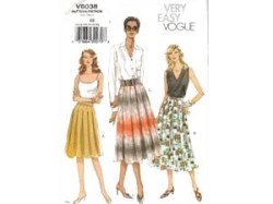 8038 VOGUE LONGER PLEAT SKIRT LENGTHS EZ PATTERN 6-12,14-20