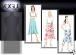 8040 VOGUE LONG SHAPED SILKY SKIRT,SASH PATTERN 6-22 3 SIZES
