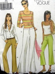 8041 VOGUE BOOT LEG LO RISE FIT PANTS LENGTHS  PATTERN 6-12,14-20