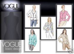 8042 VOGUE LINED CLASSY 2 BUTTON JACKET PATTERN 6-22 3 SZS