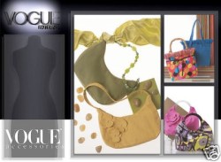 8054 VOGUE 6 LINED RUFFLE/CONTRAST HANDBAGS PURSE PATTERN