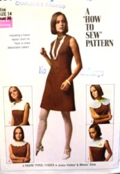 8060  SIMPLICITY 1968 SLEEVELESS DRESS, DETACH SAILOR/ CAPE COLLARS PATTERN 14 36B OR 12 34B
