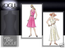 8063 EZ VOGUE SLEEVELESS BUTTON DRESS LENGTHS PATTERN 14-20 uncut