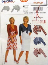 8068 LOVELY TIED/BUTTON BOLERO KNIT JACKET EZ PATTERN 10-20
