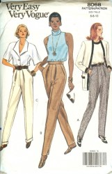 8068 VOGUE TAPERED PANTS CUFFS OR NOT 91 EZ PATTERN 12-16