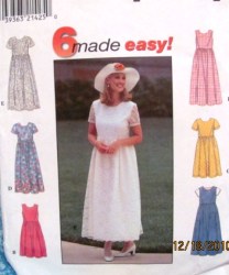 8071 EMPIRE DRESS LENGTHS SLV OR NOT EZ PATTERN 6-10,18-22