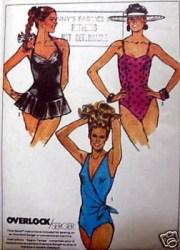 8071 SIMPLICITY  SURPLICE SWIMSUITS/ RUFFLE/ HALTER STRETCH PATTERN 10-14