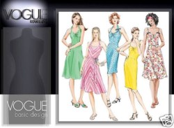 8073 VOGUE STRT-FLARE STRAPPY/HALTER DRESS EZ PATTERN 12-16