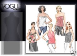 8079 VOGUE STRAPLESS / TIED A-LINE EMPIRE TOPS PATTERN 6-10,12-16