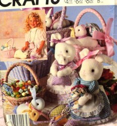 2395 SIZED EASTER BASKETS, MOM, BABY SOCK BUNNY, EGG PATTERN