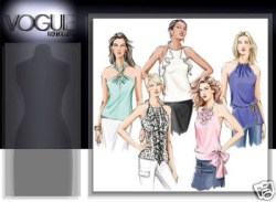 8080 EZ VOGUE LOOSE/SEMI FIT HALTER TIED TOPS PATTERN 6-22 3 SZ