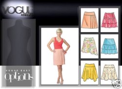 8084 VOGUE YOKE PLEAT TIER SKIRTS EZ PATTERN 12-16,18-22