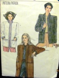 8084 VOGUE UNLINED OPEN COLLAR JACKET LENGTHS PATTERN 12-22 2 SZS