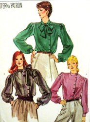 8090 LOOSE SIDE BUTTON LONG SLEEVE COLLAR BLOUSE PATTERN 14