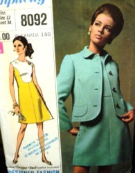 8092 DSGNR 69 YOKE DRESS, BUTTON JACKET PATTERN 12, 14