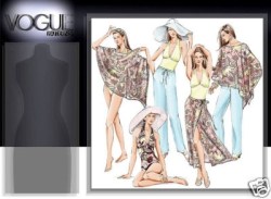 8095 VOGUE BATHING SUIT, SKIRT, PANTS, HAT, PONCHO PATTERN 6-10,18-22