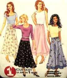 8099 MCCALLS  1 HR LONG PULL ON A-LINE 1-2 TIER SKIRT PATTERN 18-22 OR 12-16 UNCUT CHOICE 