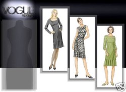 8107 EZ VOGUE LOWER PLEAT DRESS, SLEEVES OR NOT PATTERN 12-16 uncut