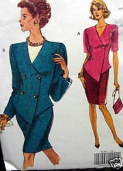 8108 VOGUE SHAPED BUTTON TOP, STRT SKIRT  91 PATTERN 8-18