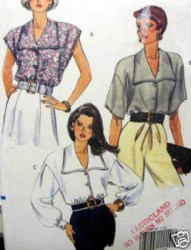8119 ez LOOSE COLLAR CAP-LONG SLEEVE BLOUSE PATTERN 12-22