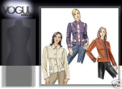 8121 VOGUE NAPOLEONIC HIP PEPLUM JACKET PATTERN  12-16, 18-22 CHOICE UNCUT
