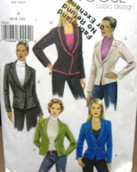 8124 VOGUE SEMI-FIT COLLAR 1 BUTTON JACKETS PATTERN 6-10,12-16