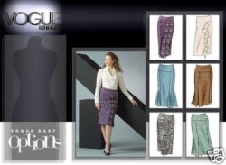 8129 Vogue  EZ YOKE DRAPE UNDERLAY PLEAT SKIRTS PATTERN 6-10 