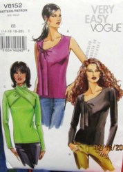 8152 VOGUE SPANDEX SWEET TOPS SLVS OR NOT EZ PATTERN 14-20