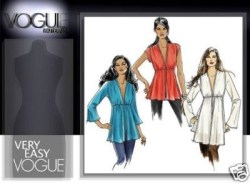 8153 VOGUE EMPIRE DRAPED POET  DEEP V TOPS EZ PATTERN 6-12; 14-18 choice