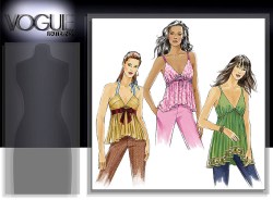 8155 EZ VOGUE  BABY DOLL ZIP A-TOPS PATTERN 6-10, OR 18-22 CHOICE